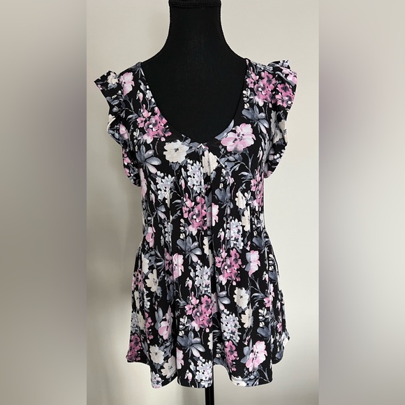 Beeson River Tops - Beeson River Tiered Floral Blouse